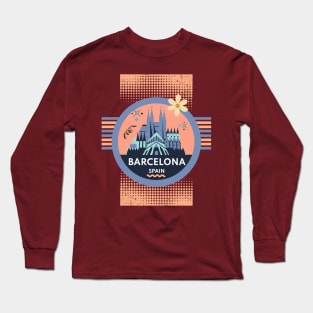 Barcelona Retro Long Sleeve T-Shirt